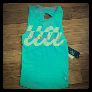 NEW UNDER ARMOUR Girl HeatGear Crossback Tank sz L